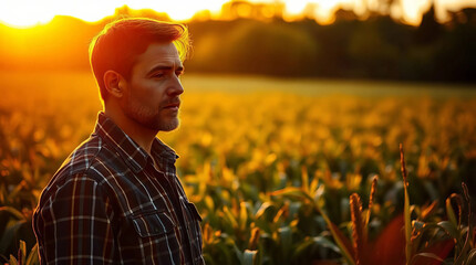 Fototapeta premium farmer in field
