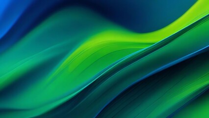 Obraz premium Abstract Green and Blue Swirling Curves