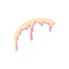 Vanilla milk and strawberry ice cream melted