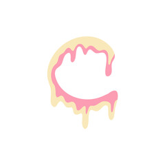 Vanilla milk and strawberry ice cream melted