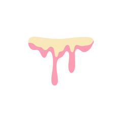 Vanilla milk and strawberry ice cream melted