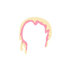 Vanilla milk and strawberry ice cream melted