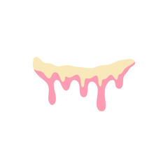 Vanilla milk and strawberry ice cream melted