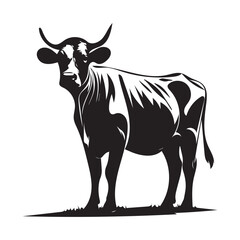 Fototapeta premium Bold Black and White Silhouette of a Cow