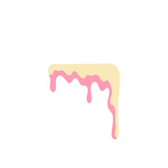 Vanilla milk and strawberry ice cream melted