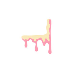 Vanilla milk and strawberry ice cream melted