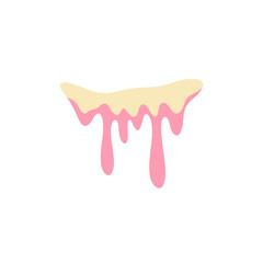 Vanilla milk and strawberry ice cream melted