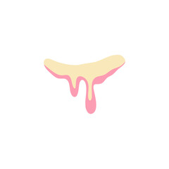 Vanilla milk and strawberry ice cream melted