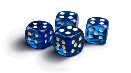 blue dice on white background