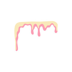 Vanilla milk and strawberry ice cream melted