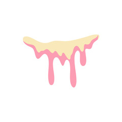 Vanilla milk and strawberry ice cream melted