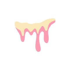 Vanilla milk and strawberry ice cream melted