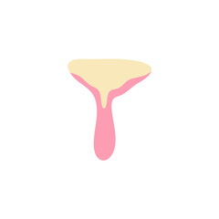 Vanilla milk and strawberry ice cream melted