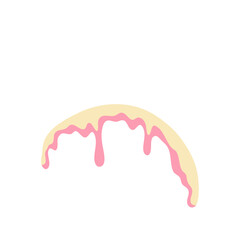 Vanilla milk and strawberry ice cream melted