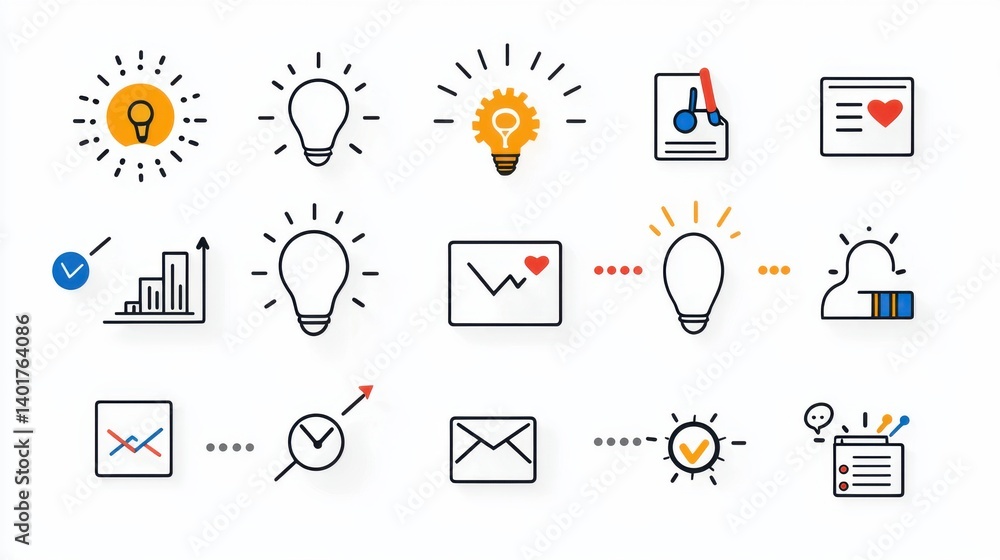 Poster a diverse collection of monochrome icons representing various aspects of business development strate