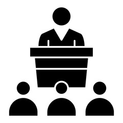 Public Speaking solid Glyph icon