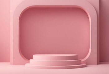 rendering designs backdrop pastel pink 3d used display product stand podium illustration template concept minimal stage style other abstract object exhibition beautiful modern empty decoration