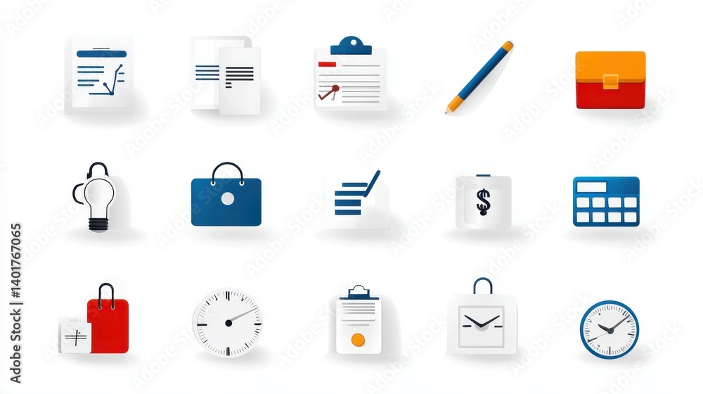 Poster this image contains a set of fifteen minimalist outline icons representing various elements of accou