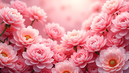 Fototapeta premium Vibrant Pink Blooms Background