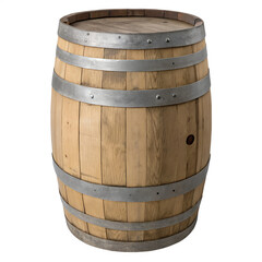 Fototapeta premium Wooden barrel on transparent background