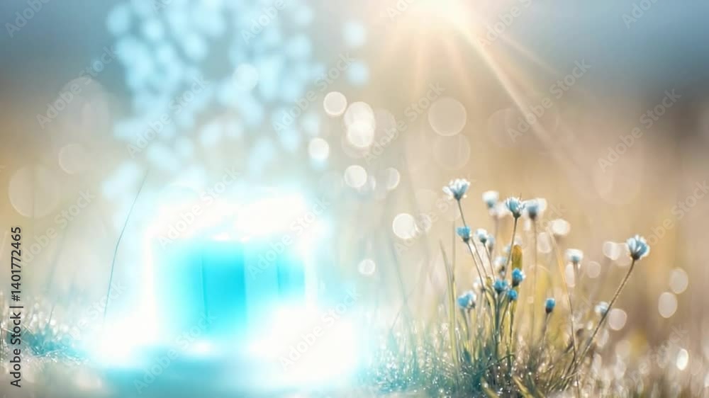 Poster sparkling bokeh lights create a dreamy atmosphere with a gift generative ai