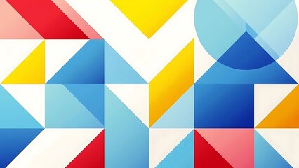 Abstract Geometric Pattern: Colorful Triangles and Circles