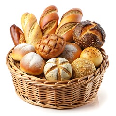 Freshly Baked Mixed Breads in a Basket