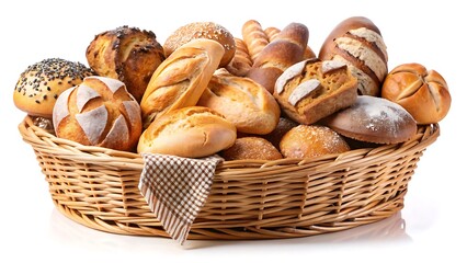 Freshly Baked Mixed Breads in a Basket