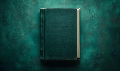 Minimal mockup of dark green book cover with space for text, top view layout ideal for publishing presentations, cover previews, and graphic design projects

