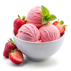 Strawberry Ice Cream in a Bowl
