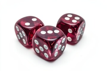 Three red dice on white background (2)
