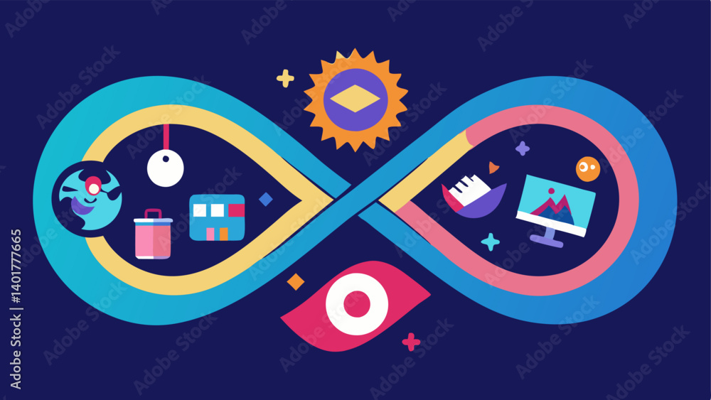 Poster infinite canvas an endless digital canvas that stretches into the horizon filled with partially comp