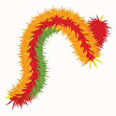 Christmas tinsel isolated on white background