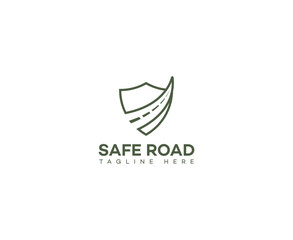 Safe Road Logo Designs Shield, Highway, Travel, Protection