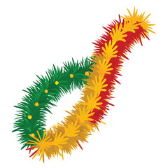 Christmas tinsel isolated on white background