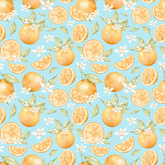 seamless pattern with oranges