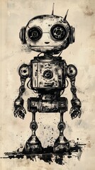 Retro robotic technology meets vintage film camera and projector design