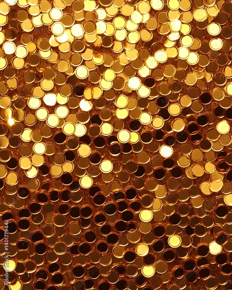 Poster aggregate of small gold circular objects