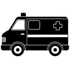Ambulance Icon silhouette vector isolated on white background