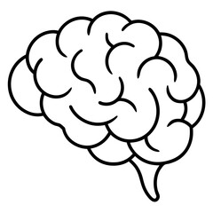 Human brain sketch silhouette vector isolated on white background