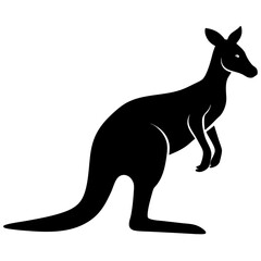 Kangaroo silhouette vector isolated on white background