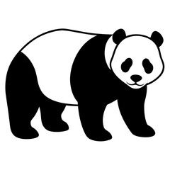 Panda silhouette vector isolated on white background © Suplab_Designer
