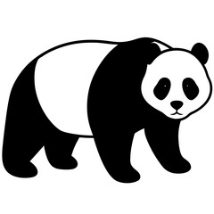 Panda silhouette vector isolated on white background © Suplab_Designer