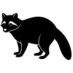 Cute black raccoon cartoon vector illustration with playful design