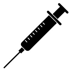 Syringe silhouette vector isolated on white background
