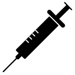 Fototapeta premium Syringe silhouette vector isolated on white background