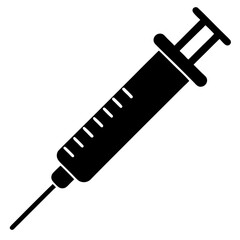 Syringe silhouette vector isolated on white background