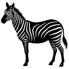 Zebra silhouette vector isolated on white background
