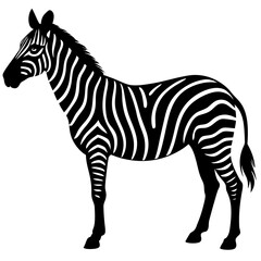 Zebra silhouette vector isolated on white background