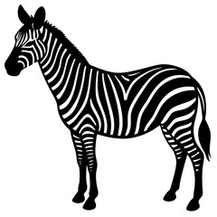 Zebra silhouette vector isolated on white background